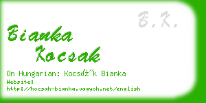 bianka kocsak business card